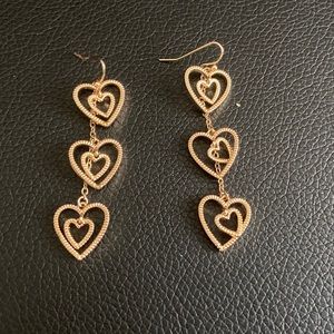 dangly heart earrings